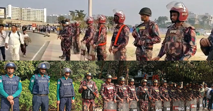 রাজধানীর গুরুত্বপূর্ণ স্থানে বিজিবি মোতায়েন