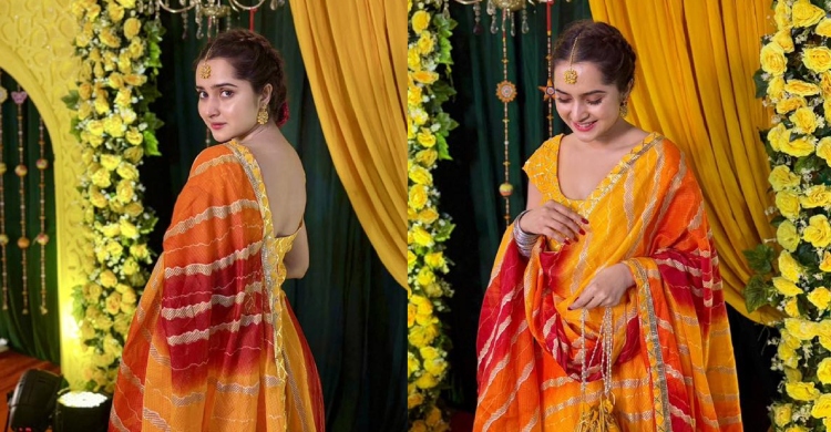 হলুদের সাজে ঝলমলে পায়েল