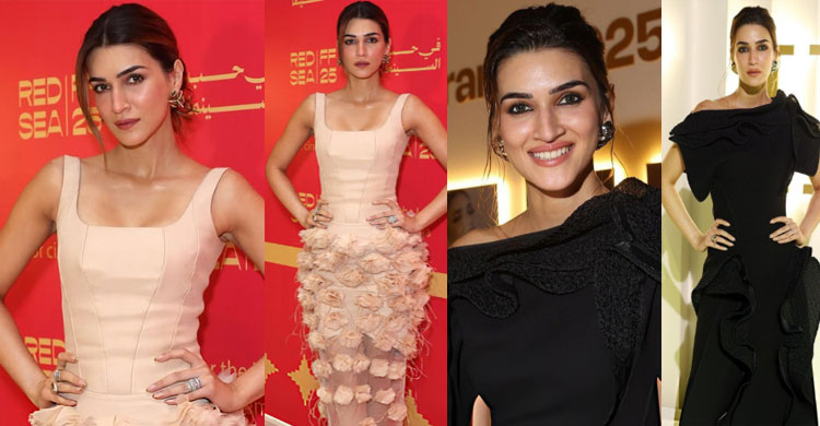 পিঙ্ক ও অল-ব্ল্যাক গাউনে নজর কাড়লেন কৃতি স্যানন