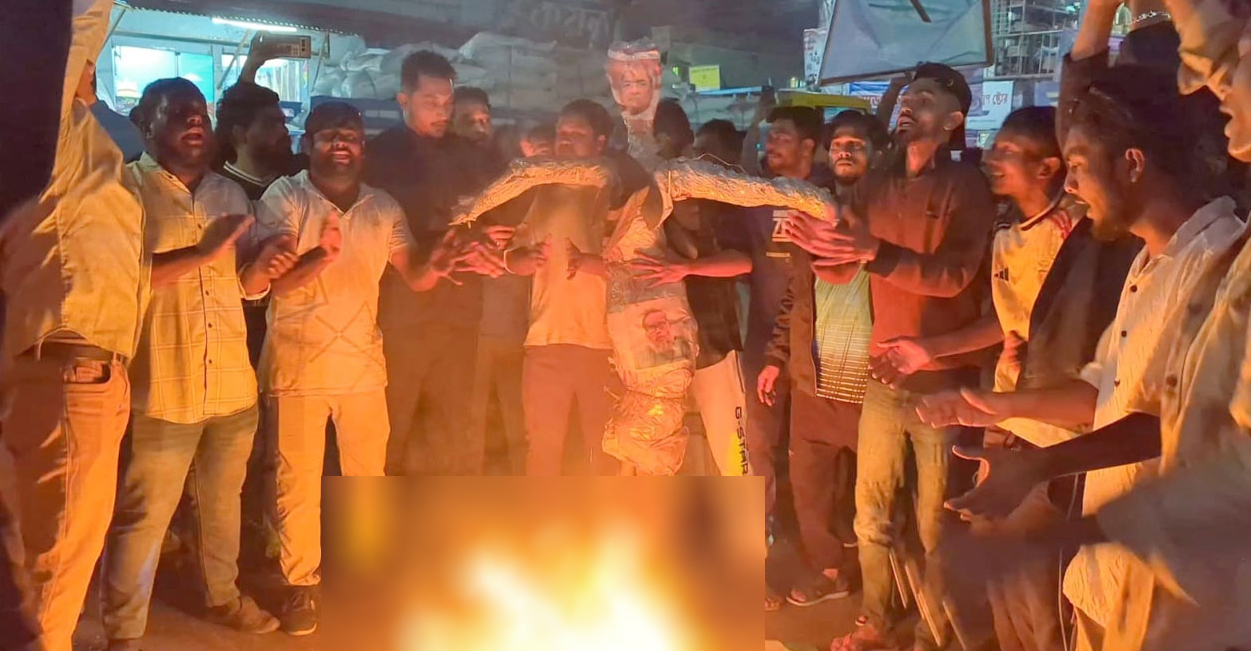 মির্জা ফখরুলের কুশপুত্তলিকা পোড়ালেন বিএনপি নেতাকর্মীরা