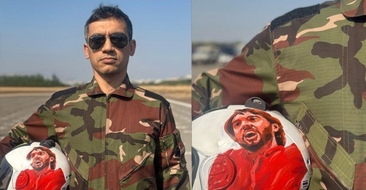 হাদির ছবি আঁকা হেলমেট পরে বিশ্ব রেকর্ডের পথে আশিক চৌধুরী