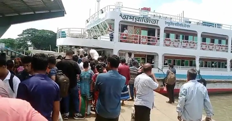 এক সপ্তাহ পর ভোলা থেকে যাত্রীবাহী নৌযান চলাচল শুরু