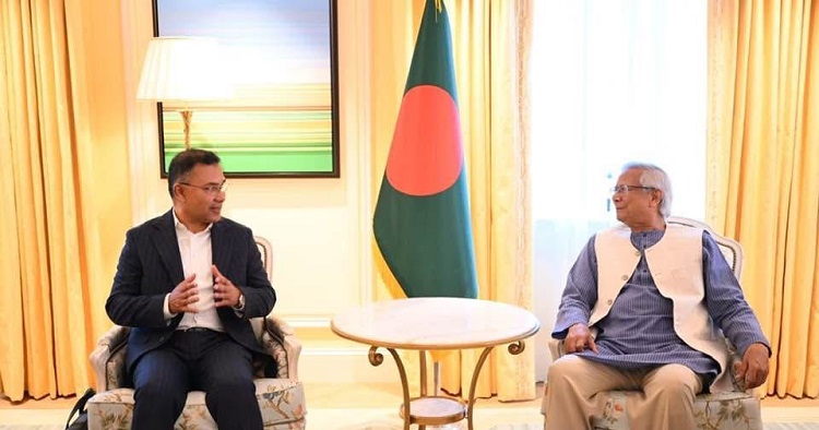 ড. ইউনূসের সঙ্গে তারেক রহমানের বৈঠক শুরু