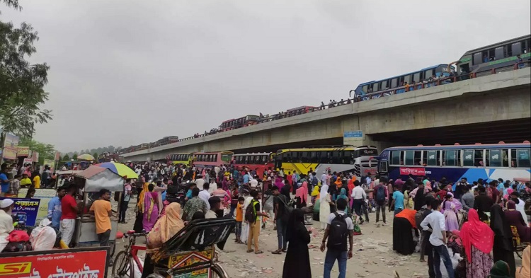 ঢাকা-টাঙ্গাইল-যমুনা মহাসড়কে ৩৫ কিলোমিটার যানজট
