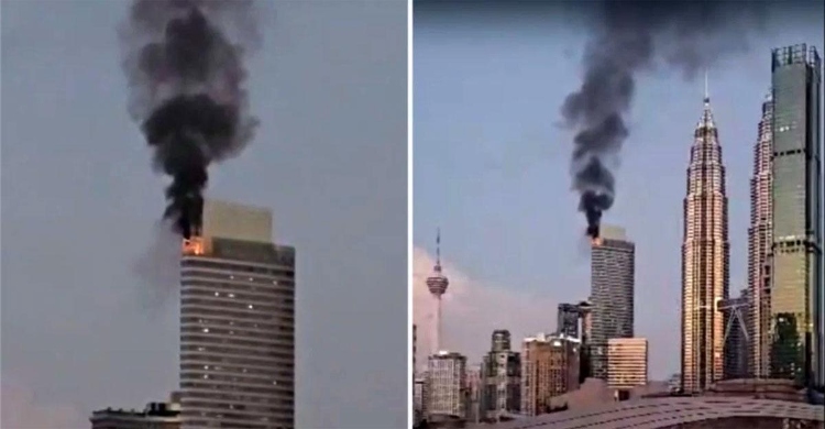 মালয়েশিয়ার আইকনিক ভবন পেট্রোনাস টাওয়ারে আগুন