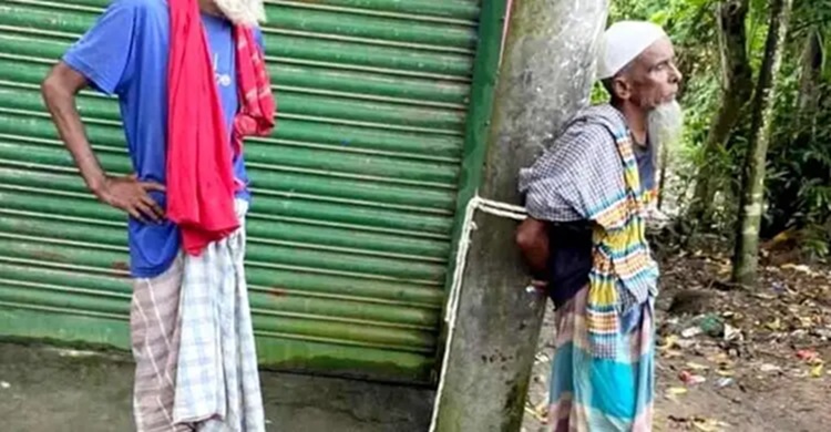 সুদের টাকা পরিশোধে ব্যর্থ, বৃদ্ধকে খুঁটির সাথে বেঁধে নির্যাতন!